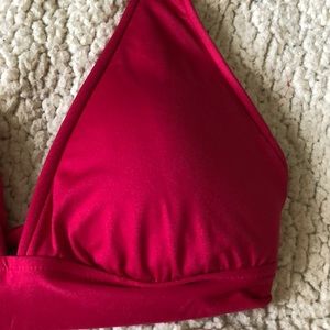 Pink/Red Halter Bikini Top
